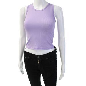 Revelation Womens Purple Cropped Tank Top Size S